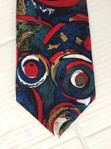 Vestido Towncraft Para Hombres Corbata 55 X 4 Pulgadas Holograma Azul Rojo Verde Blanco Espirales  - Imagen 1 de 8