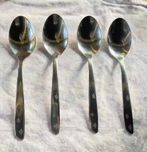 Superior Stainless Aurora Night Sky Atomic Star Starburst Teaspoons Lot 4 6” - Picture 1 of 6