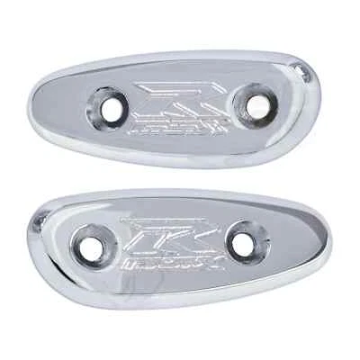 Suzuki GSXR 750 Mirror Block Offs 2001 2002 2003 2004 2005 Base Plate Black Caps - Image 1 of 2