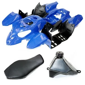BLUE Plastics Fairing Fender Guards Kit Seat Fuel Tank 125cc Quad Dirt Bike ATV - Picture 1 of 6