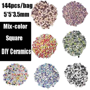 5X5X3.5mm Mezcla de Color Cerámica Cuadrada Mosaico Azulejos Hágalo usted mismo Pared Arte Artesanías Decoración 25g - Imagen 1 de 15