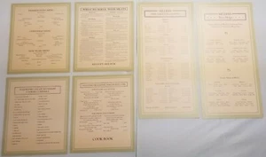 6 SET HOOSIER Door Cards Sellers cabinet chart cooking info antique vintage old  - Picture 1 of 7
