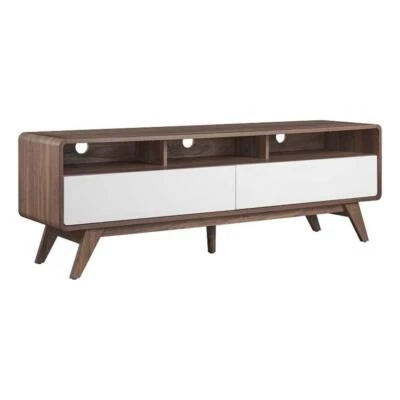 Modway Transmit 60" Tablero de partículas y soporte de TV laminado en nogal/blanco Foto 1 de 4