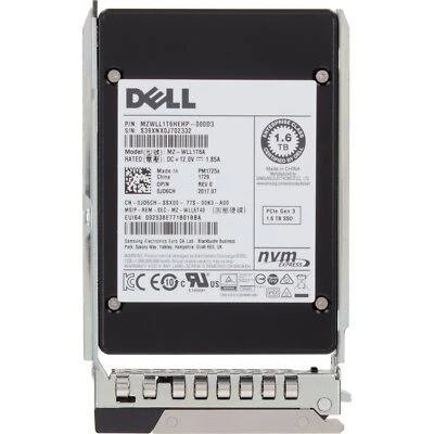 JD6CH 0JD6CH Dell 1.6TB PCIe Gen3 NVMe MU TLC 2.5'' SSD 14/15/16G KIT - Image 1 of 4