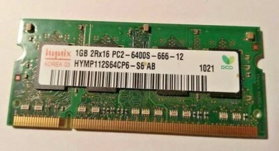 Hynix PC2-6400 (DDR2-800) 1 GB SO-DIMM 800 MHz PC2-6400 DDR2 Memory - Image 1 of 3
