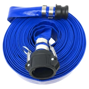 Gloxco 1-1/2 Zoll x 25 Fuß blau verlegt flach PVC Ablaufschlauch Montage mit Poly Nocken a... - Bild 1 von 1