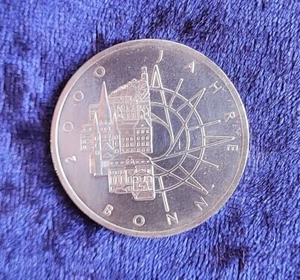 DM 10 Gedenkmünze 2000 Jahrfeier der Stadt BONN -- 625-er Silber - Bild 1 von 2