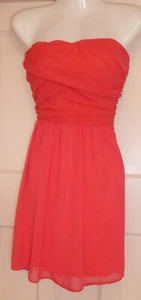 ASOS CORAL & IVORY BANDEAU STYLE SKATER DRESS SIZES 10 & 12 - Picture 1 of 9