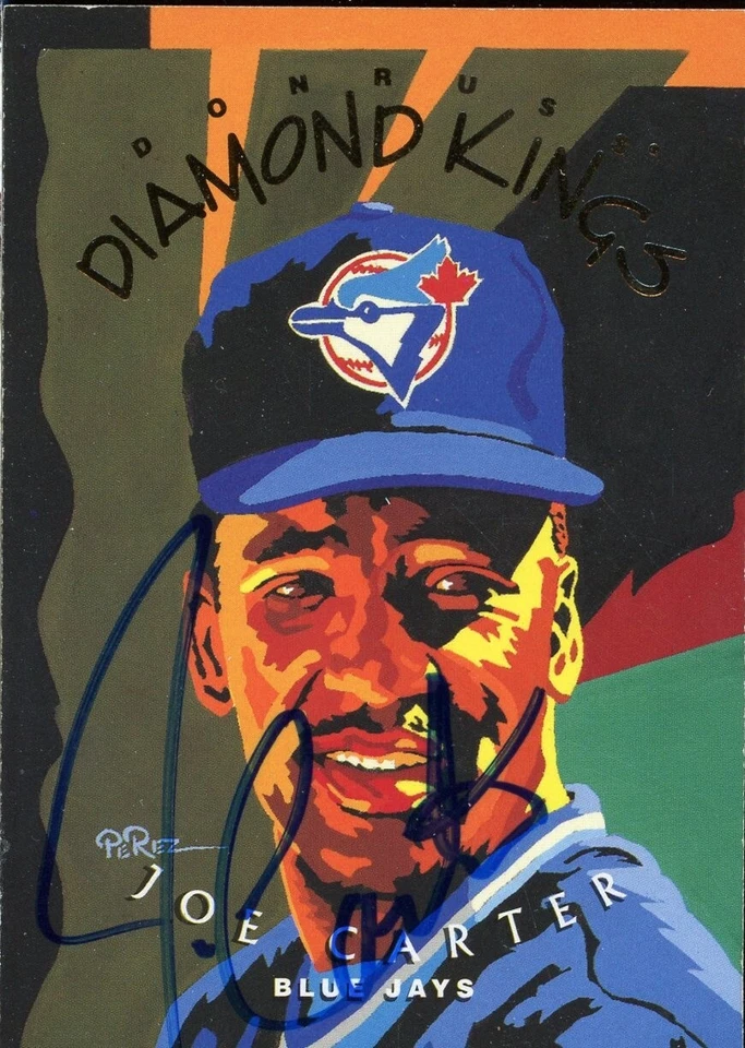 1994 Donruss Diamond Kings JOE CARTER Signed Card autograph AUTO BLUE JAYS CUBS - Image 1 of 1
