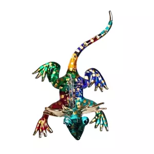 Blown Glass Chameleon Figurine Lampwork Art Glass Collectible Miniature Handmade - Picture 1 of 7