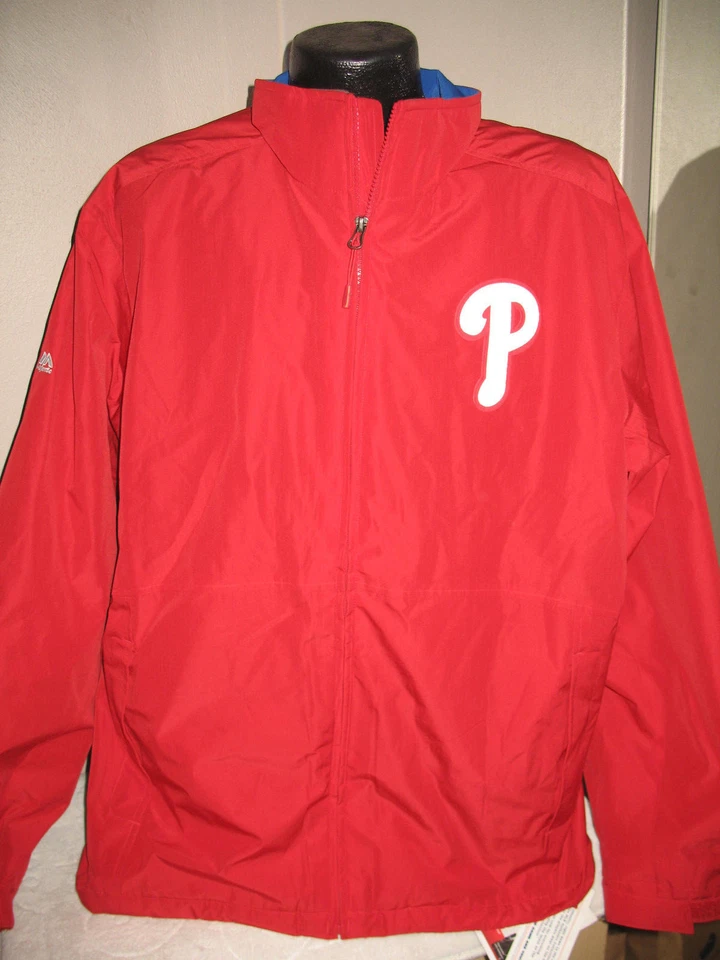 Philadelphia Phillies Baseball Double Climate Coat w Zip Out Jacket Majestic MLB - Image 1 of 1
