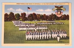 Used Vtg Postcard Dress Parade Cadet Band US Military Academy West Point - Picture 1 of 6