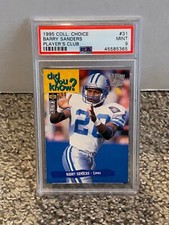 1995 Collector's Choice Player's Club #31 - BARRY SANDERS - PSA 9 Mint - LIONS