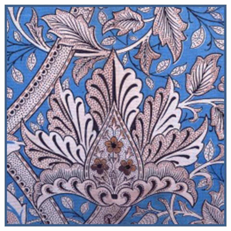 Windrush Detail 1 in Blue Browns by William Morris Counted Cross Stitch Pattern