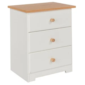 Core Products Colorado Warm White MDF 3 Drawer Bedside Cabinet - Picture 1 of 6