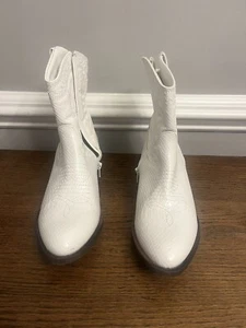Coconuts By Matisse Derringer White Round Toe Cowgirl Booties 7 Konzert Hochzeit - Bild 1 von 11