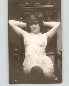 Foto stampa argento donna erotica francese originale anni '20 RPPC - Foto 1 di 2