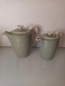 Poole Pottery Celadon Green White Large & Small Coffee / Tea / Hot Water Pots - Picture 1 of 19