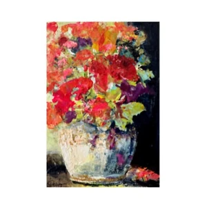 Original Painting Matted Signed 8x10 Bright Bold Boho Flowers Floral Bouquets - Picture 1 of 3