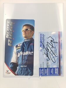 Scott Riggs Signed Ticket Stub New Hampshire Raceway w/ Hero Card NASCAR Racing