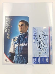 Scott Riggs Signed Ticket New Hampshire w/ Hero Card Autograph Auto NASCAR - Picture 1 of 6