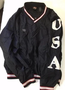 JC PENNEY OFFICIAL USA OLYMPICS WARM UP JACKET BLU NAVY NERO ROSSO BIANCO TAGLIA MEDIA - Foto 1 di 4