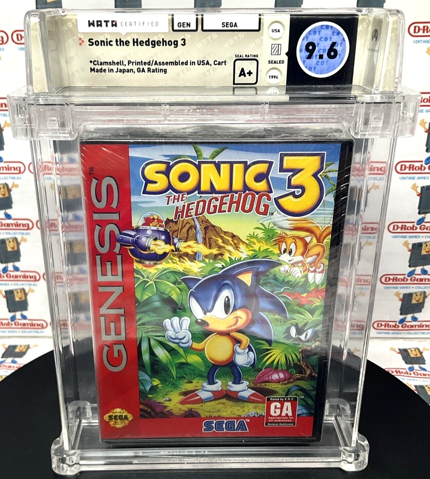 1st Print Sonic the Hedgehog 3 JAPAN Clamshell Sega Genesis Sealed VGA WATA CGC - Image 1 of 4