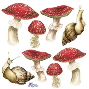 VIOLETTE STICKER - REAL MUSHROOMS, Snails - 4" x 4" (10cm x 10cm) - Picture 1 of 1