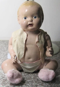 1930s /40's 16" Composition Baby Doll REPAINTED - Picture 1 of 11