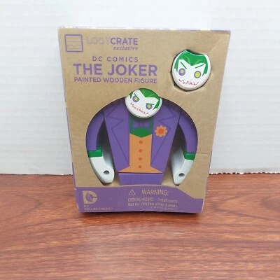 DC Comics O Coringa Figura de Madeira Pintada Caixa de Saque Exclusiva Nova na Caixa - Imagem 1 de 4
