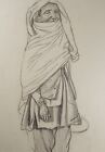 Original pencil sketch, 'Study of an Indian Woman - standing', Susan Pearce