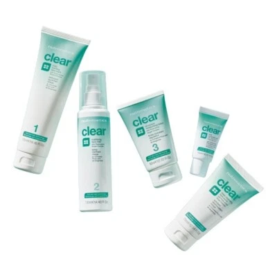 5 items clear anti acne face wash scrub mist Moisturising lotion correcting gel  - Image 1 of 4