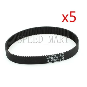 5pcs 330-3M HTD CINGHIE DI DISTRIBUZIONE 110 denti ingranaggi in gomma ingranati anello chiuso larghezza 10mm - Foto 1 di 3