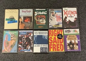 Music Cassette Tape Bundle X 10 - Deep Purple, Beatles, BeeGees, Kinks & More - Picture 1 of 2