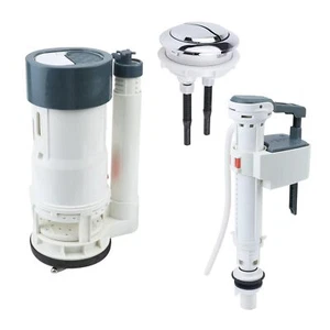 T Tulead Toilet Fill Valve Dual Flush Valve Push Button Toilet Tank Parts Rep... - Picture 1 of 6