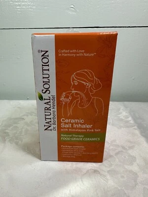 Inhalador de sal de cerámica Natural Solution con paquete de 2 sal rosa del Himalaya Foto 1 de 4