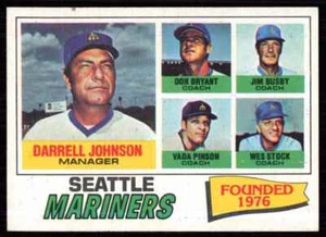 1977 Topps Darrell Johnson/Don Bryant/Vada Pinson/Jim Busby/Wes Stock Seattle - Bild 1 von 2