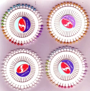 ¡Compra 1 y obtén 1 gratis! 40 alfileres con cabeza de perla en roseta brillantes, pasteles o blancos NUEVO - Imagen 1 de 4