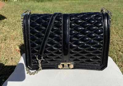 Bolso grande de charol negro Rebecca Minkoff Jumbo Love (precio de venta sugerido por el fabricante 398 USD) Foto 1 de 4