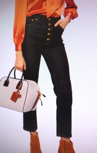 JEANS TORY BURCH TIRO MEDIO PIERNA RECTA LOGO, TALLA 29 - Imagen 1 de 12