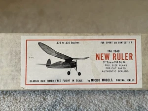 New Ruler Free flight Airplane Kit By micro Models - Picture 1 of 3