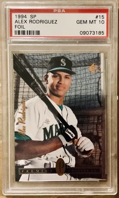 1994 UPPER DECK SP FOIL ROOKIE CARD #15 ALEX RODRIGUEZ PSA 10 GEM MINT PERFECT - Image 1 of 2