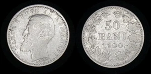 RUMANÍA 1900 - 50 Bani Carol I - KM# 23 PLATA Nº2 - Imagen 1 de 3