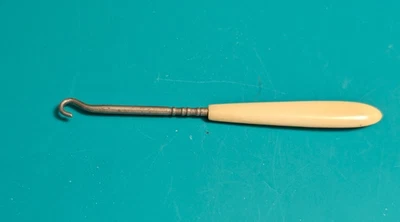 Vintage Shoe / Boot Button Hook with French Ivory (Celluloid) Handle - Image 1 of 4