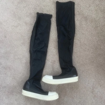 Botas hasta la rodilla Rick Owens de cuero negras - US5/EU 35 AUTÉNTICAS Foto 1 de 4