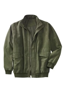 KingSize Men's Big & Tall Microsuede Bomber Jacket - 5XL, Dark Brown - Picture 1 of 9