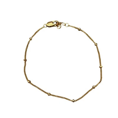 Brazalete Brazalete Clásico Minimalista M/M 14/20 Cadena Estación Cuentas Relleno de Oro Foto 1 de 4