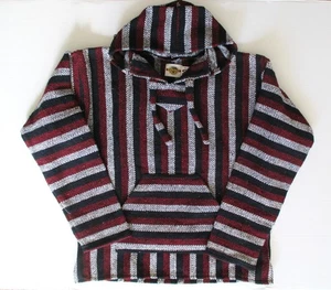  Earth Ragz, Striped Hooded Sweater Baja Style, Size Med - Picture 1 of 8