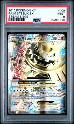 2016 POKEMON XY STEAM SIEGE M STEELIX EX #109 PSA 9 MINT #130254840 - Image 1 of 2