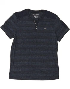 GUESS Mens T-Shirt Top XL Blue Striped Cotton HN09 - Picture 1 of 3